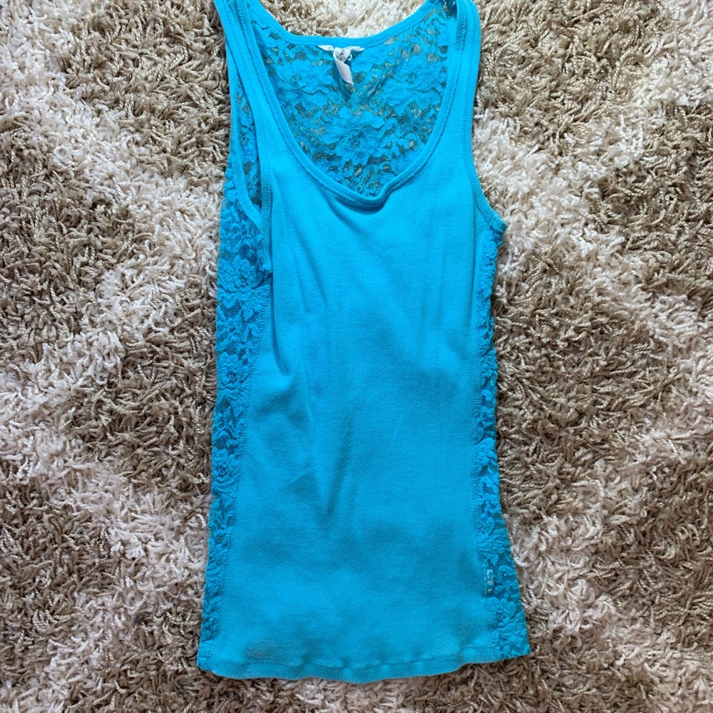 Blue Lace Tank Top